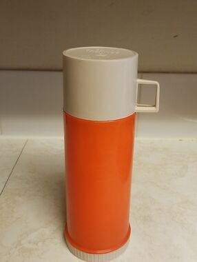 Thermos Insulated Orange Filler 22F Travel Coffee Cup Vintage 90s Rare
